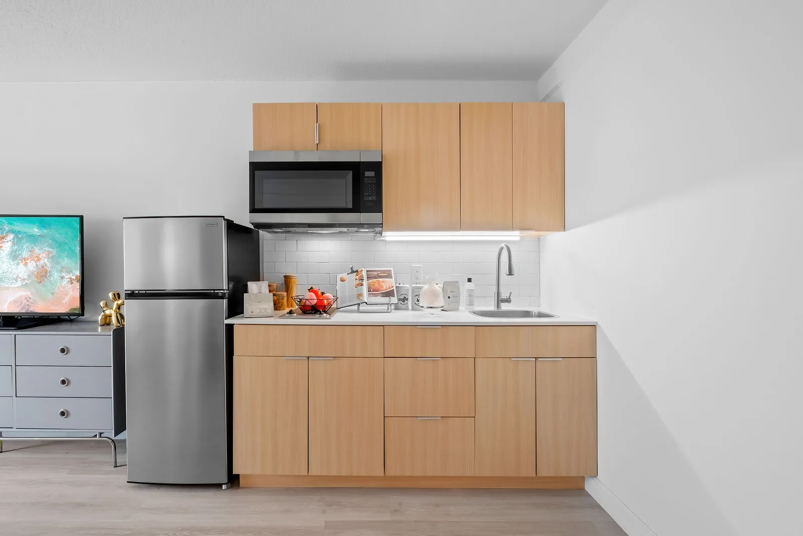 New-development apartment kitchen photographed for a Bronx real estate listing, the kind of unit photos that fill apartments quickly in New York City