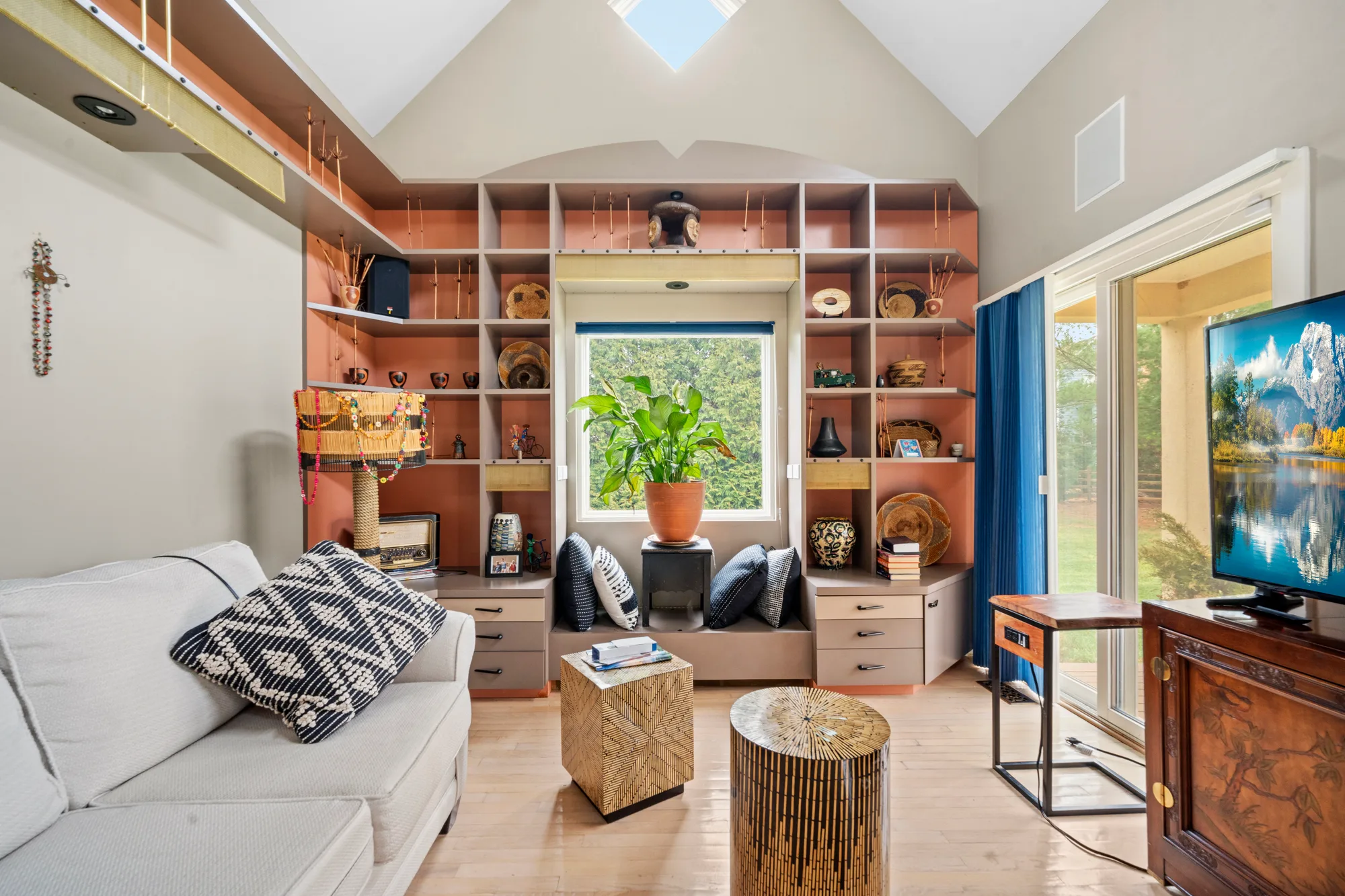 Rooftop lounge and fire pit photographed at twilight for a New York City property by a real estate photographer